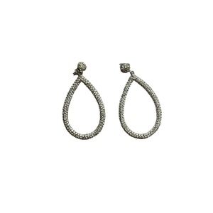 Elegant Silver Sparkly Teardrop Earrings
